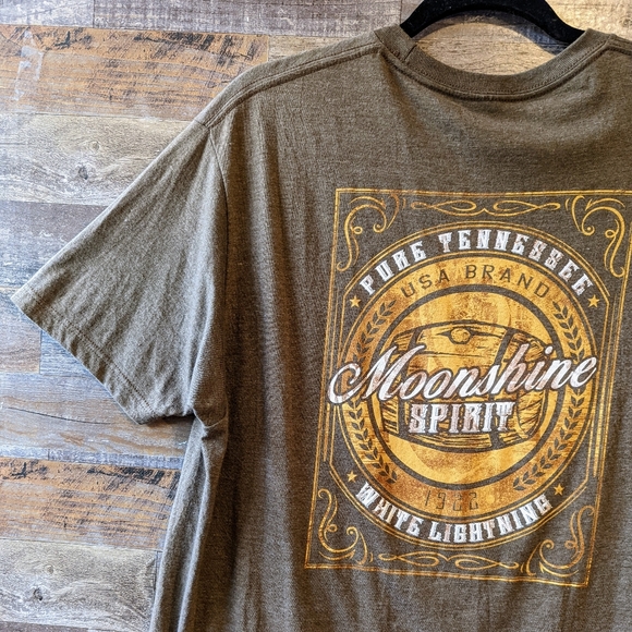 Moonshine Spirit by Brad Paisley Heathered Light Brown Tee - Picture 3 of 15